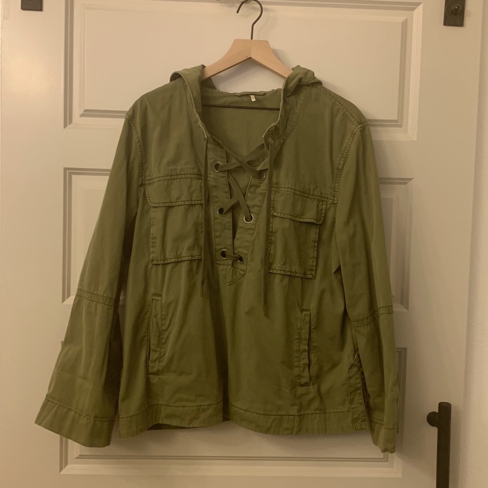 Army Green Free People Anorak Jacket